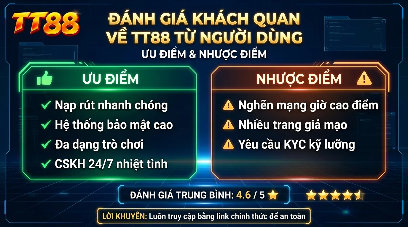 tt88 danh gia khach quan ve tt88 tu nguoi dung uu nhuoc diem